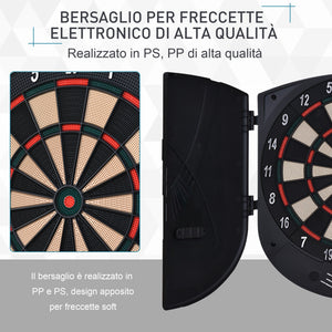 Easycomfort Bersaglio Freccette Elettronico per 8 Giocatori con 6 Freccette, Schermo LCD, 2 Porte e 26 Modalità di Gioco