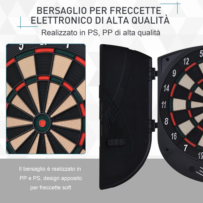 Easycomfort Bersaglio Freccette Elettronico per 8 Giocatori con 6 Freccette, Schermo LCD, 2 Porte e 26 Modalità di Gioco