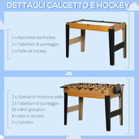 EASYCOMFORT Tavolo Multigioco 4 in 1 con Calcio Balilla, Biliardo, Ping Pong e Hockey da Tavolo, 107x61x84.5cm