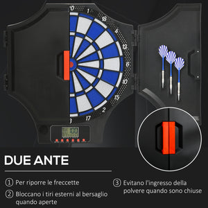 Easycomfort Bersaglio Freccette Elettronico in PP con 6 Freccette e Monitor LCD, 83x45x4 cm, Rosso e Nero