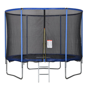 EasyComfort Tappeto Elastico per Bambini e Adulti con Rete e Bordo Imbottito, Giochi da Giardino e Casa Φ305x248cm Blu e Nero