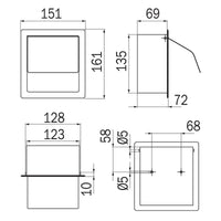Inda - Portarotolo carta igienica da incasso con coperchio in acciaio
