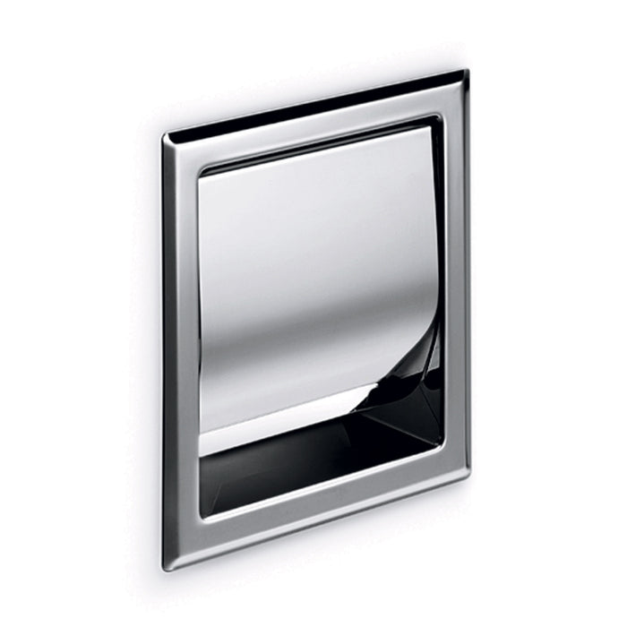 Inda - Portarotolo carta igienica da incasso con coperchio in acciaio