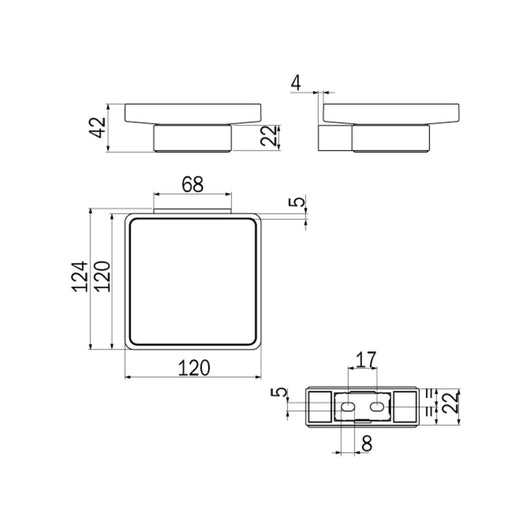 Inda - Portasapone a parete Indissima - Chrome cromo lucido/vetro satinato