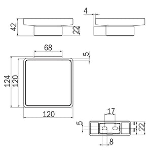 Inda - Portasapone a muro Indissima acciaio spazzolato / vetro satinato