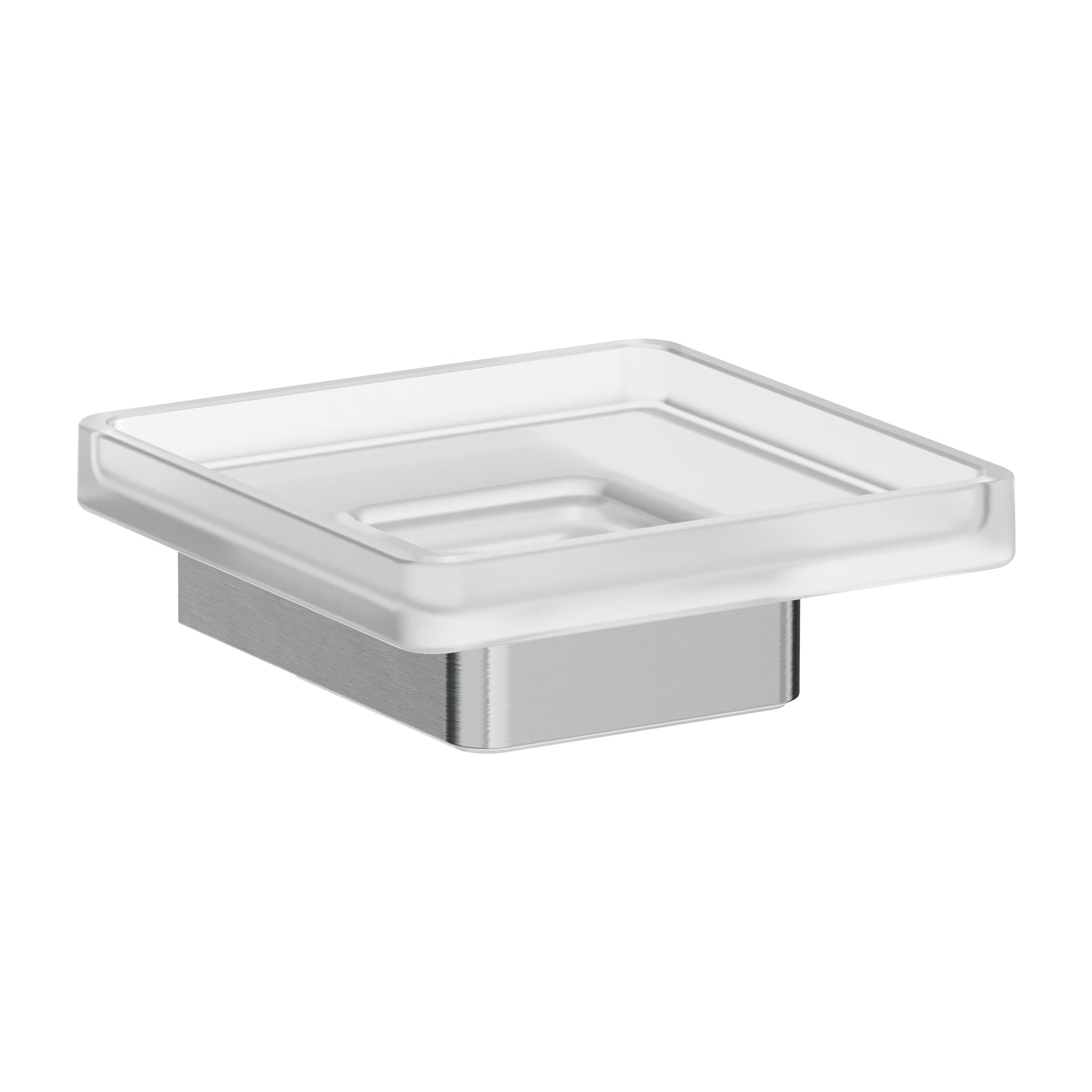 Inda - Portasapone a muro Indissima acciaio spazzolato / vetro satinato