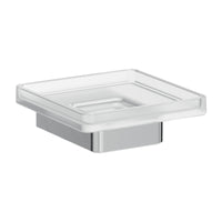 Inda - Portasapone a muro Indissima acciaio spazzolato / vetro satinato