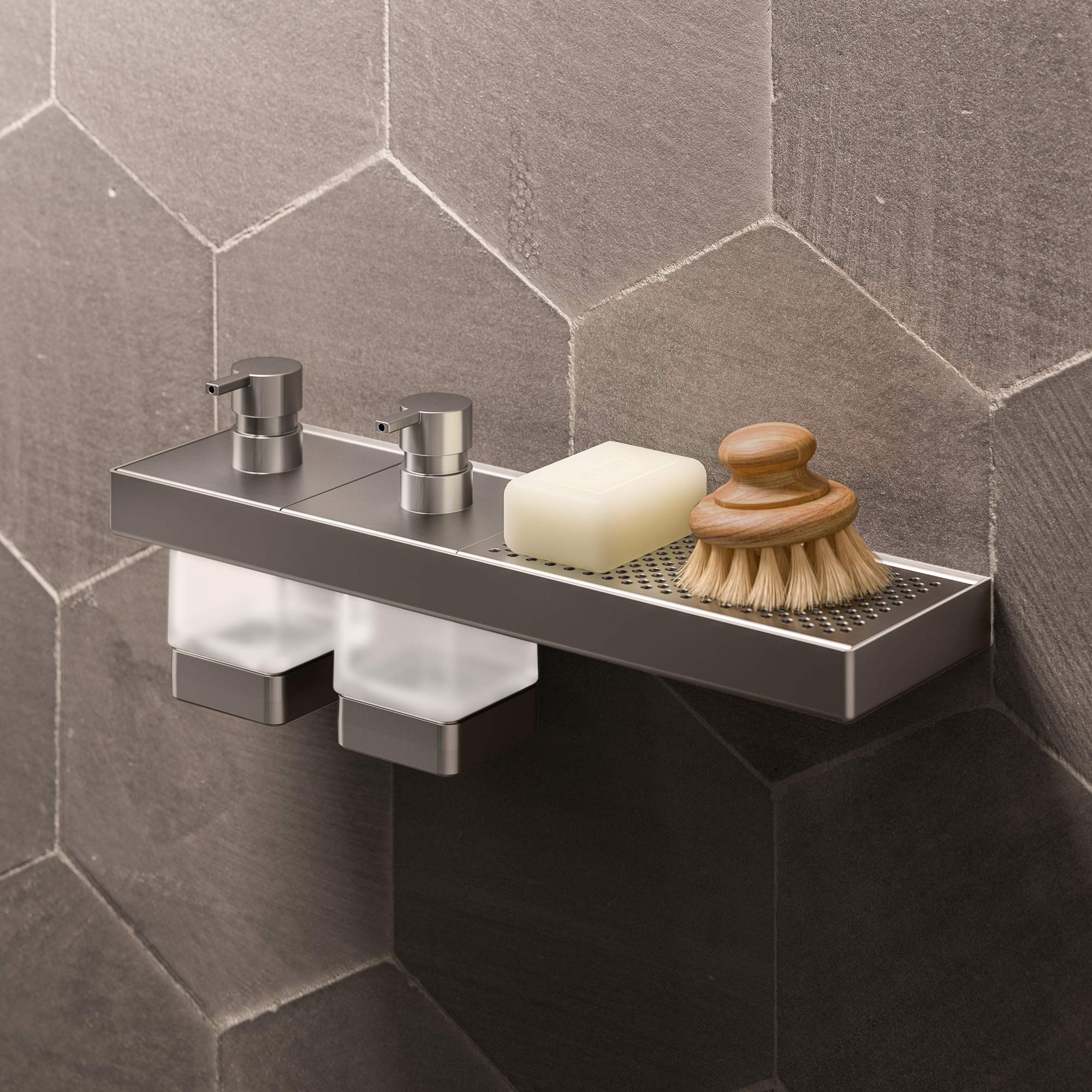 Inda - Modulo dispenser sapone Indissima acciaio spazzolato / satinato