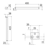Inda - Porta asciugamani fisso SX L.40 Indissima cromo lucido