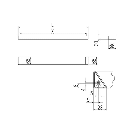 Inda - Porta asciugamani Indissima - Chrome L.61,7 cm in acciaio lucido