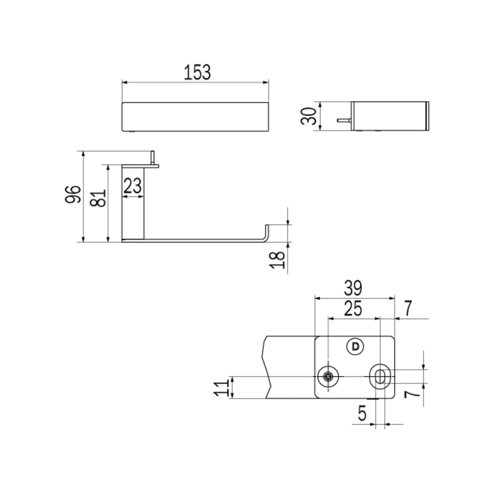 Inda - Portarotolo sinistro Indissima - Chrome in acciaio lucido