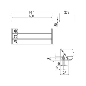 Inda - Porta teli Indissima in acciaio spazzolato L.61,7 cm