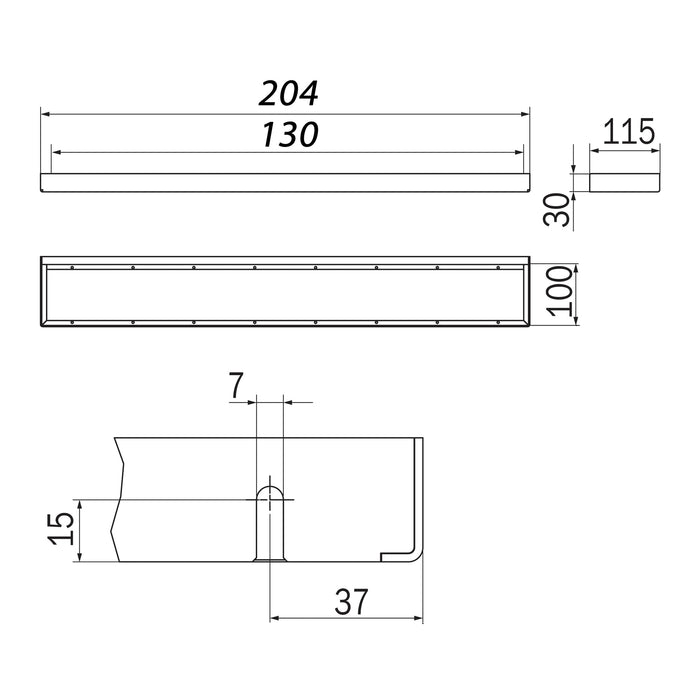 Inda - Barra multifunzione Indissima L.20 cm in acciaio spazzolato
