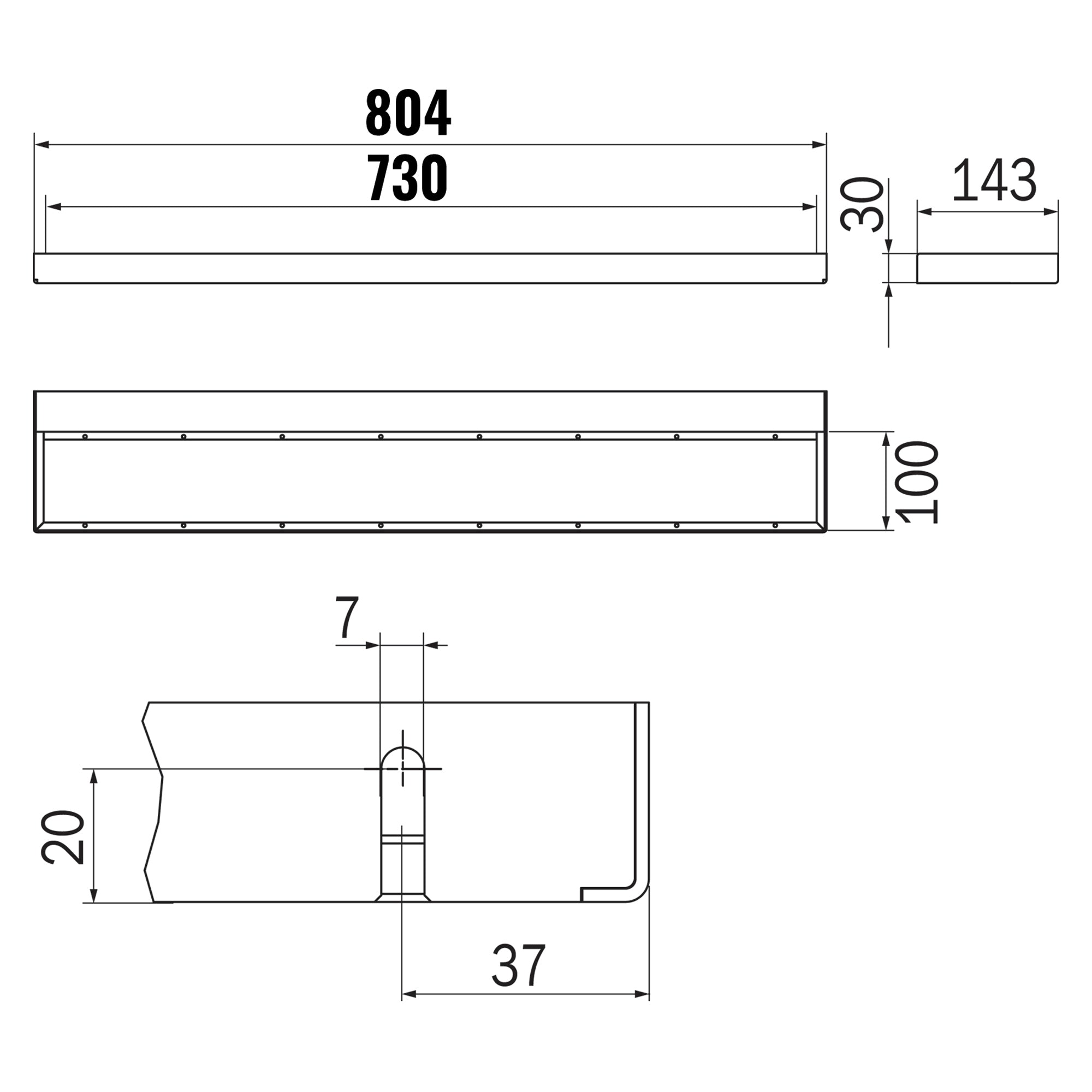 Inda - Barra multifunzione sottospecchio Indissima L.80cm acciaio spazzolato