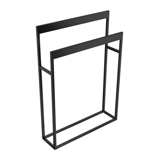 Inda - Piantana con 2 porta asciugamani Indissima in acciaio nero