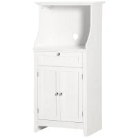 Mobile Cucina per Microonde con Cassetto e Armadietto 2 Ante, 60x40x122.5 cm, Bianco