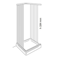 Box doccia a soffietto a tre lati in pvc guide estensibili aperture reversibili *** misure 68-80 x 80 x 68-80 cm, con...