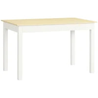 Tavolo da Pranzo 4-6 Posti Design Moderno per Cucina e Soggiorno, 119x70x75cm, Bianco e Legno