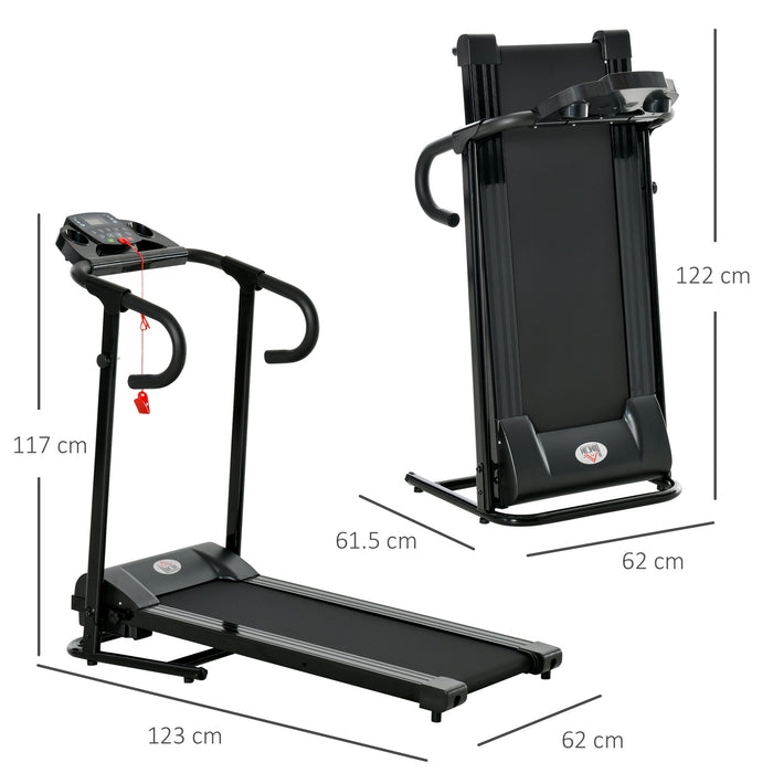 Easycomfort Tapis Roulant Elettrico Pieghevole Salvaspazio, Tapis Roulant Professionale con Display LCD, Velocità 0.8-10km/h e 12 Programmi, Potenza 500W, per Casa e Ufficio, Nero