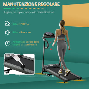 Easycomfort Tapis Roulant Elettrico Pieghevole Salvaspazio, Tapis Roulant Professionale con Display LCD, Velocità 0.8-10km/h e 12 Programmi, Potenza 500W, per Casa e Ufficio, Nero