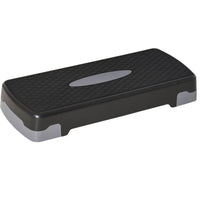 Easycomfort Step Fitness per Allenamento a Casa e Palestra, in PP con Altezza Regolabile 10cm e 15cm, 68x29cm Nero e Grigio