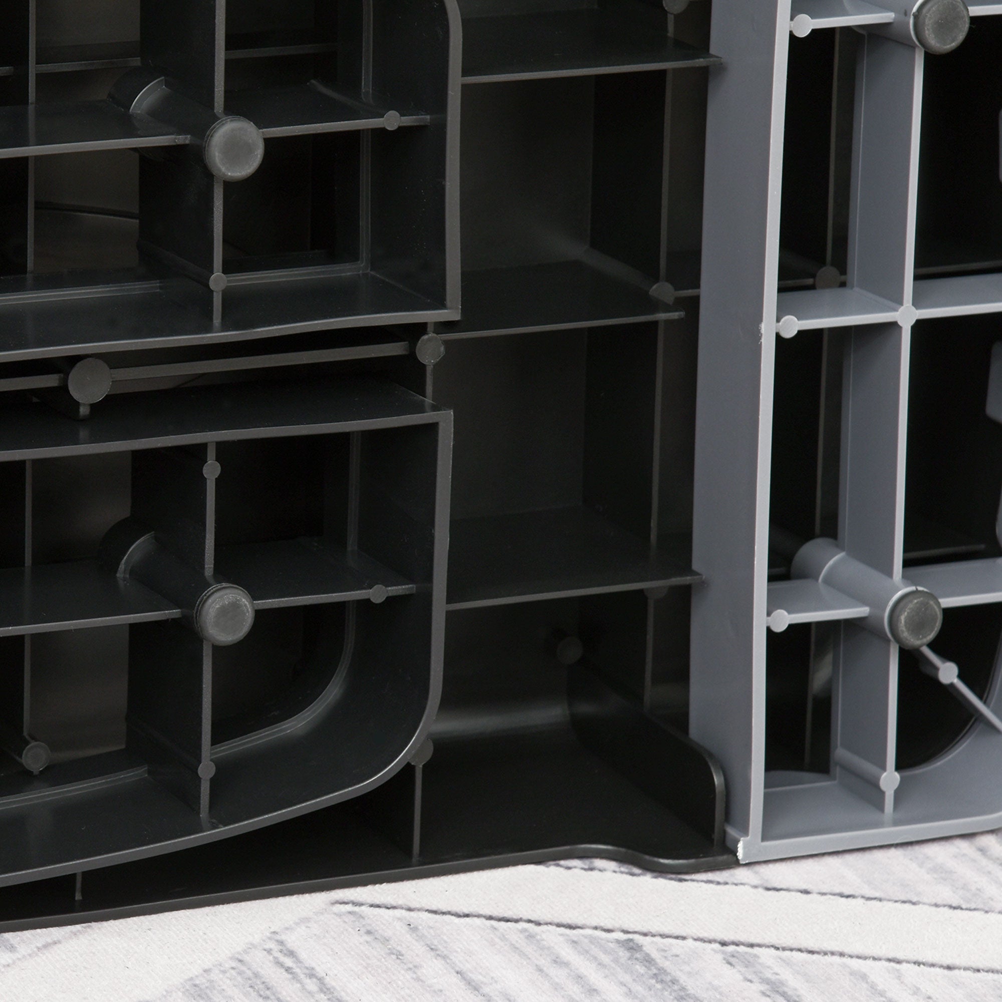 Easycomfort Step Fitness per Allenamento a Casa e Palestra, in PP con Altezza Regolabile 10cm e 15cm, 68x29cm Nero e Grigio