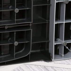 Easycomfort Step Fitness per Allenamento a Casa e Palestra, in PP con Altezza Regolabile 10cm e 15cm, 68x29cm Nero e Grigio