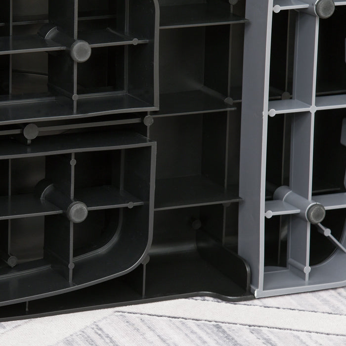 Easycomfort Step Fitness per Allenamento a Casa e Palestra, in PP con Altezza Regolabile 10cm e 15cm, 68x29cm Nero e Grigio