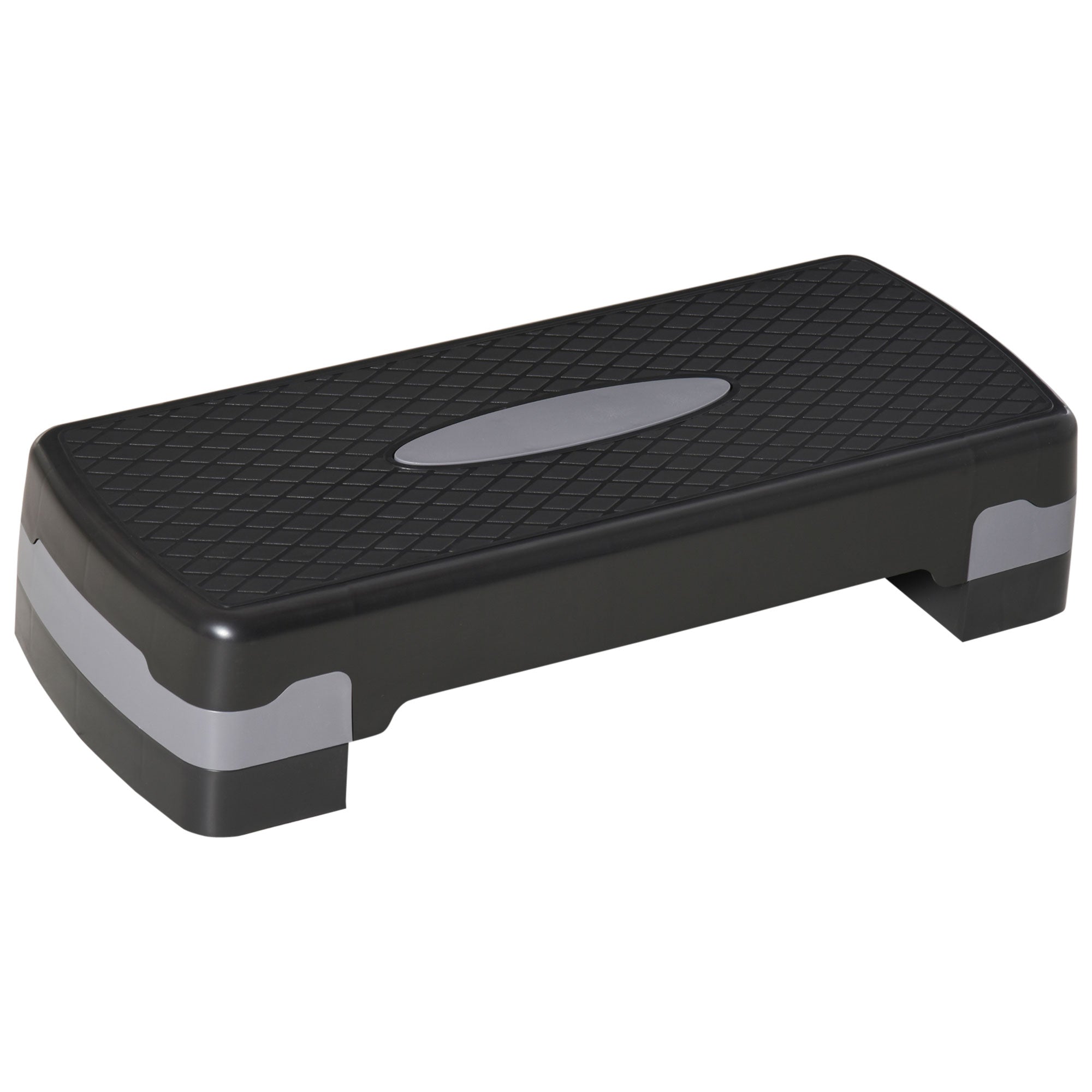 Easycomfort Step Fitness per Allenamento a Casa e Palestra, in PP con Altezza Regolabile 10cm e 15cm, 68x29cm Nero e Grigio