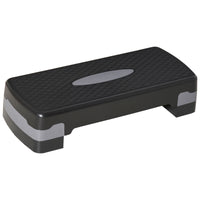 Easycomfort Step Fitness per Allenamento a Casa e Palestra, in PP con Altezza Regolabile 10cm e 15cm, 68x29cm Nero e Grigio