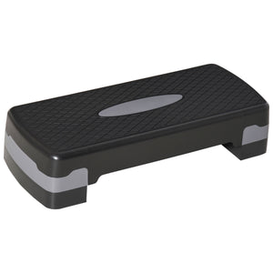 Easycomfort Step Fitness per Allenamento a Casa e Palestra, in PP con Altezza Regolabile 10cm e 15cm, 68x29cm Nero e Grigio
