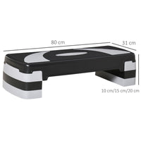 Easycomfort Stepper da Aerobica Regolabile in Altezza 10-15-20 cm Antiscivolo, Nero e Grigio
