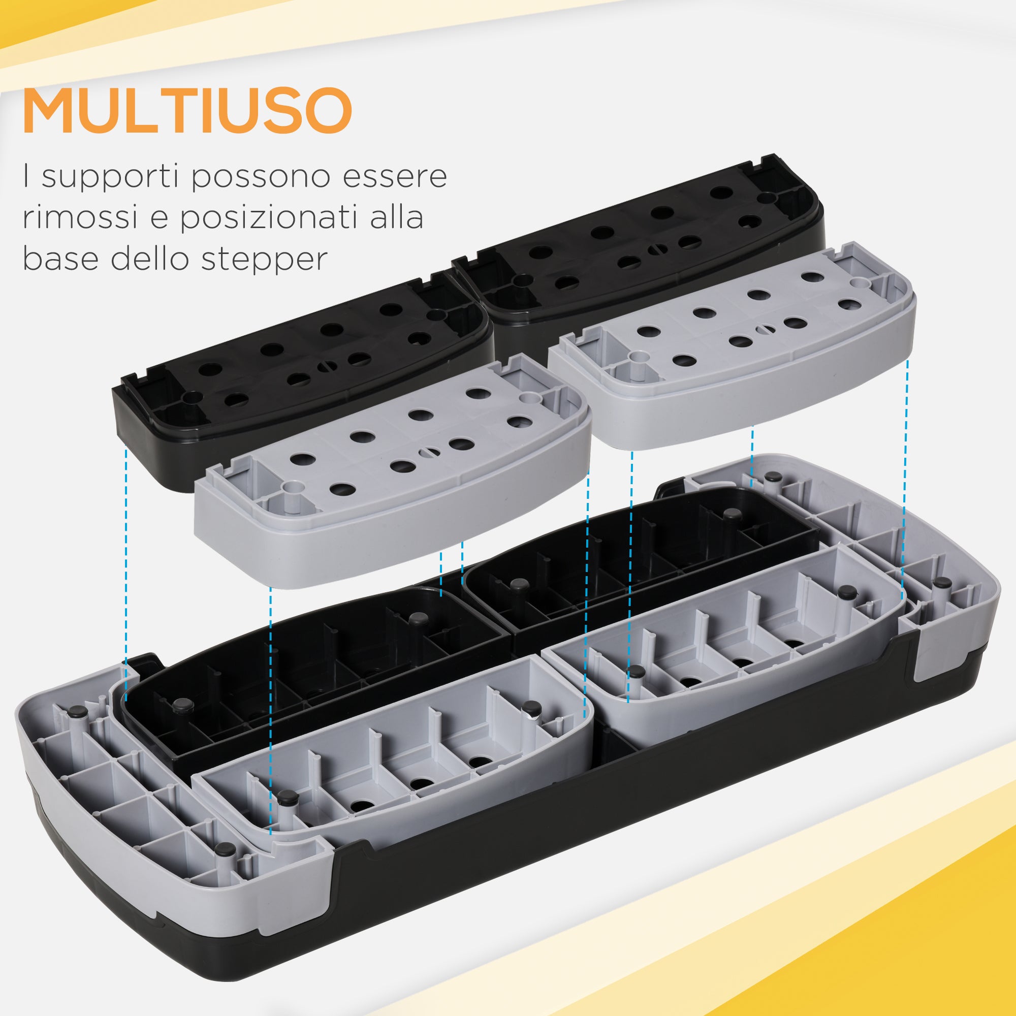 Easycomfort Stepper da Aerobica Regolabile in Altezza 10-15-20 cm Antiscivolo, Nero e Grigio