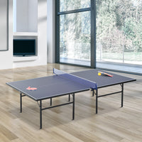 Easycomfort Tavolo da Ping Pong Pieghevole per Interni in MDF e Acciaio, 152.5 x 274 x 76 cm, Blu e Viola
