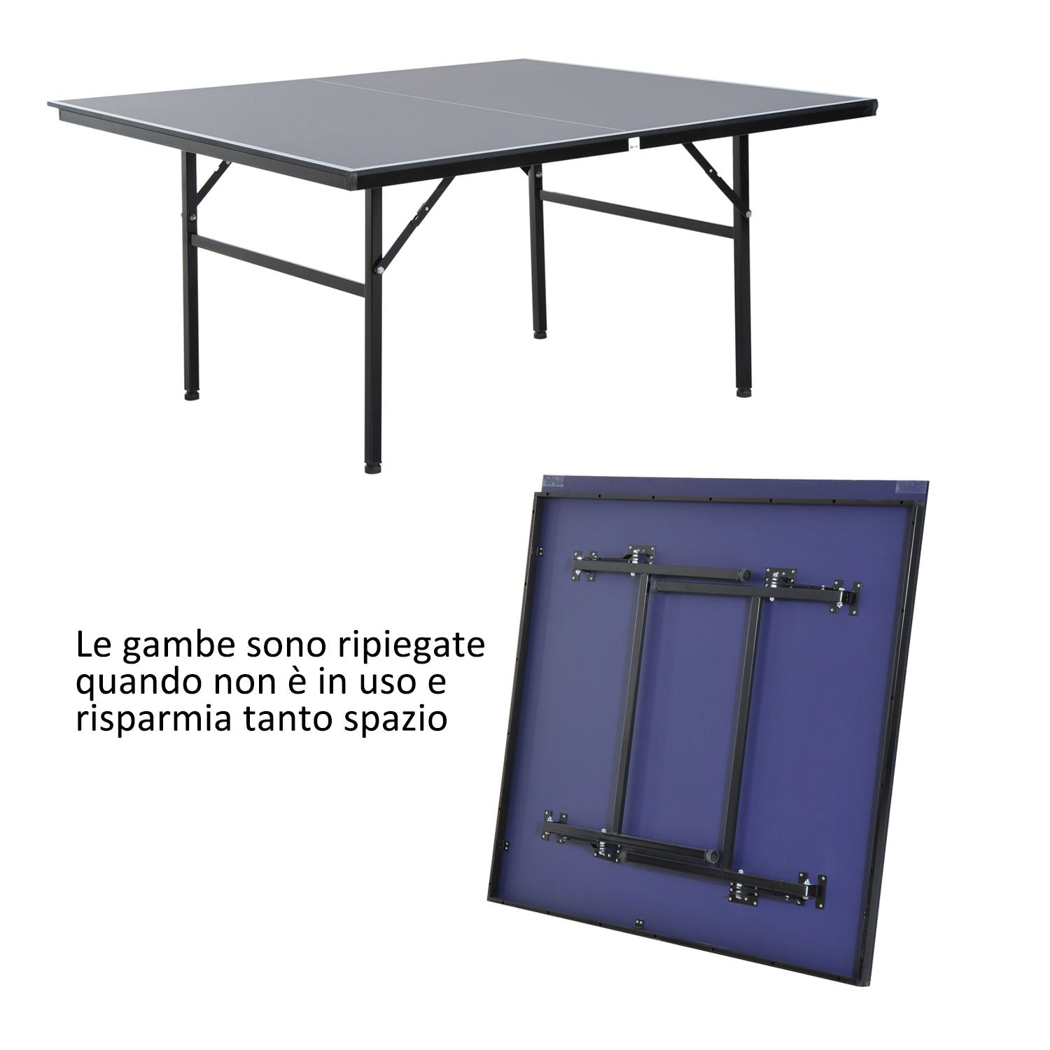 Easycomfort Tavolo da Ping Pong Pieghevole per Interni in MDF e Acciaio, 152.5 x 274 x 76 cm, Blu e Viola