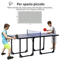 Easycomfort Tavolo da Ping Pong Pieghevole e Salvaspazio con Rete da Gioco per Interno, in Acciaio e MDF, 182x91x76cm, Blu