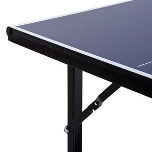 Easycomfort Tavolo da Ping Pong Pieghevole e Salvaspazio con Rete da Gioco per Interno, in Acciaio e MDF, 182x91x76cm, Blu