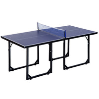 Easycomfort Tavolo da Ping Pong Pieghevole e Salvaspazio con Rete da Gioco per Interno, in Acciaio e MDF, 182x91x76cm, Blu