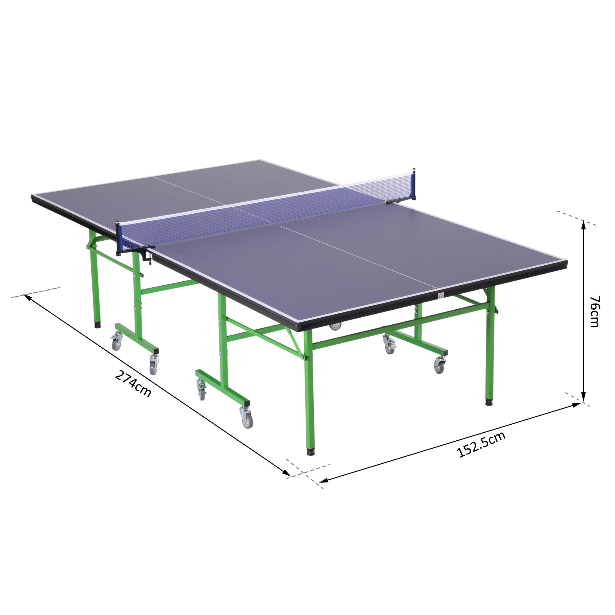 EasyComfort Tavolo da Ping Pong Professionale con Ruote, 152.5x274x76cm