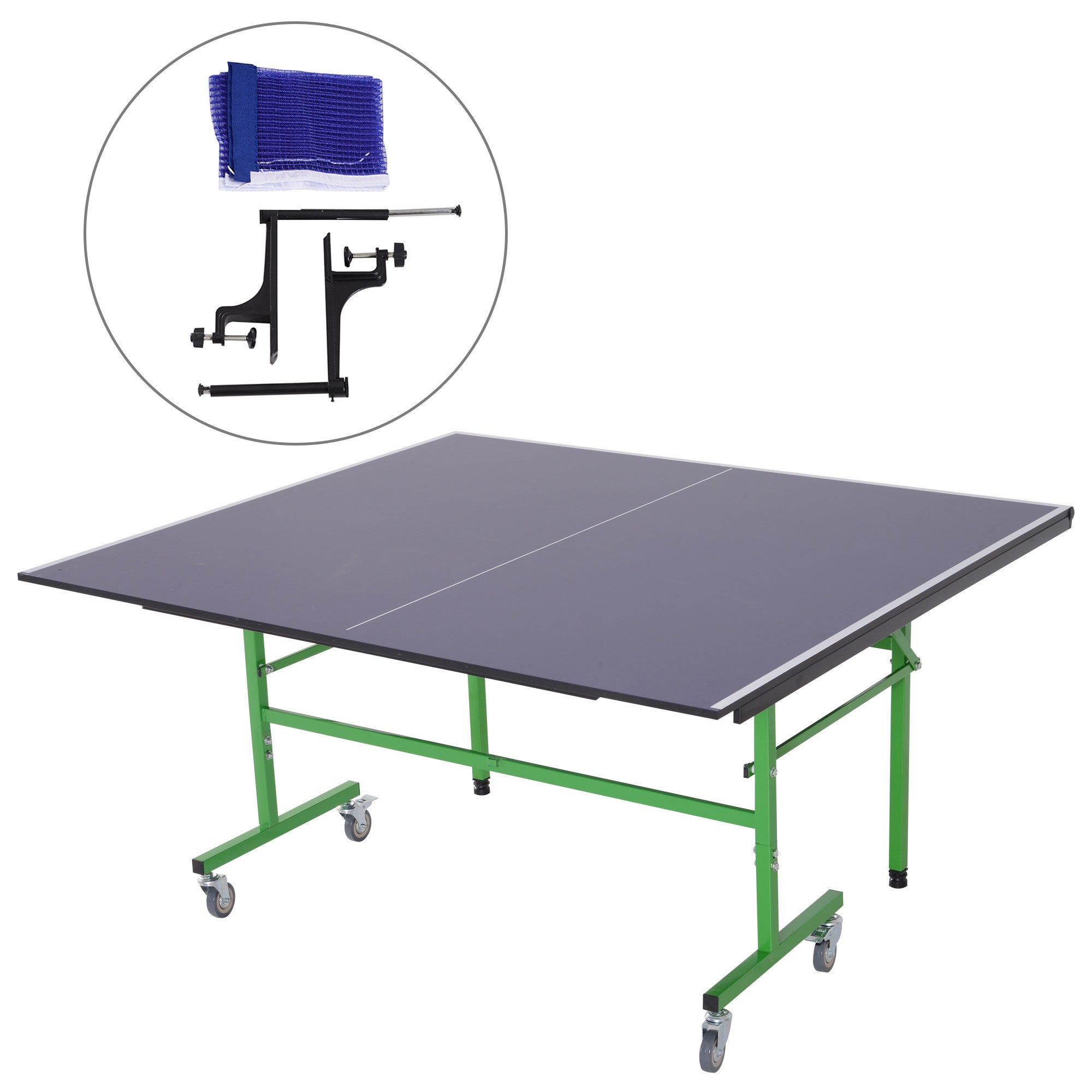 EasyComfort Tavolo da Ping Pong Professionale con Ruote, 152.5x274x76cm