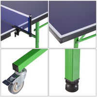 EasyComfort Tavolo da Ping Pong Professionale con Ruote, 152.5x274x76cm