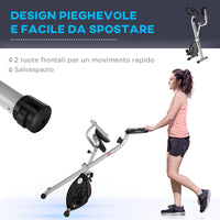Easycomfort Cyclette da Camera Pieghevole con 5 Posizioni Regolabili e 8 Livelli di Resistenza Magnetica, Struttura a X, 43x97x109cm, Grigia e Nera
