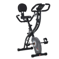 Easycomfort Cyclette Pieghevole con Schienale, Bande Elastiche e 8 Livelli di Intensità Regolabile, Cyclette Professionale con Display LCD, Porta Cellulare e Ruote di Trasporto