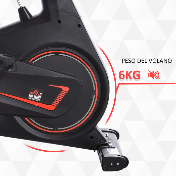 EASYCOMFORT Cyclette Magnetica Professionale da Camera in Acciaio e ABS con Sellino Regolabile, 100x50x116-126cm - Nero