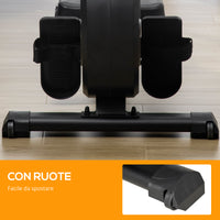 Easycomfort Vogatore Magnetico Pieghevole per Allenamento a Casa, Volano Regolabile su 8 Livelli e Monitor LCD, 185x58x57cm, Nero