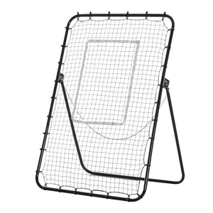 Easycomfort Rete da Calcio Rebounder Pieghevole con Bersaglio, Altezza e Angolazione Regolabili, Metallo e PE, 123x73x178.5cm, Nero