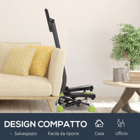 Easycomfort Stepper con Manubrio e Monitor LCD, Pedali Antiscivolo e Struttura in Acciaio e ABS, 55x44x108Acm, Grigio e Verde