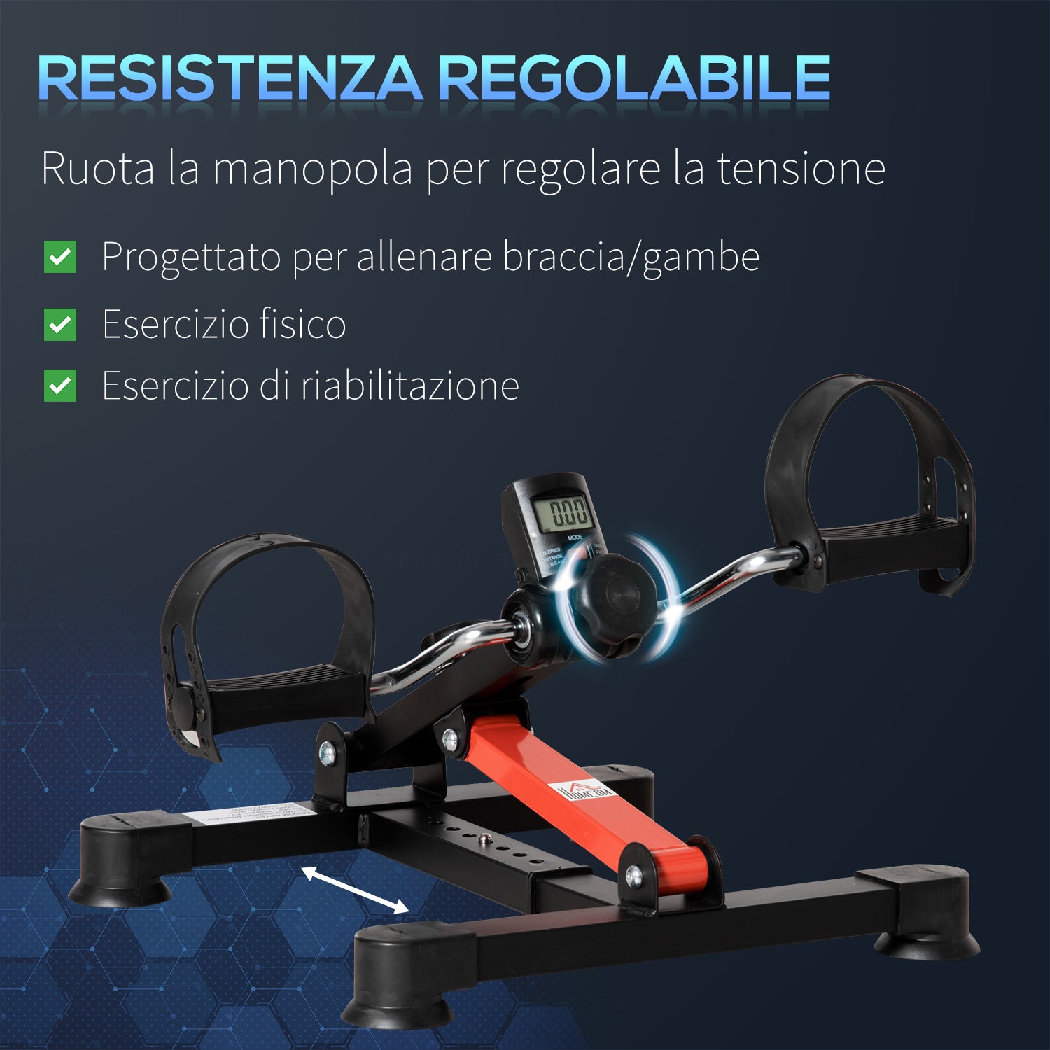 Easycomfort Mini Cyclette per Riabilitazione con Altezza e Resistenza Regolabile e Display LCD