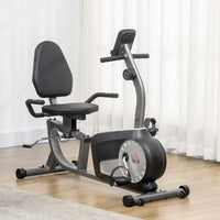 EasyComfort Cyclette Orizzontale Recumbent con 8 Livelli di Resistenza, Schermo LCD e Seduta Regolabile, 122-137x62x103 cm