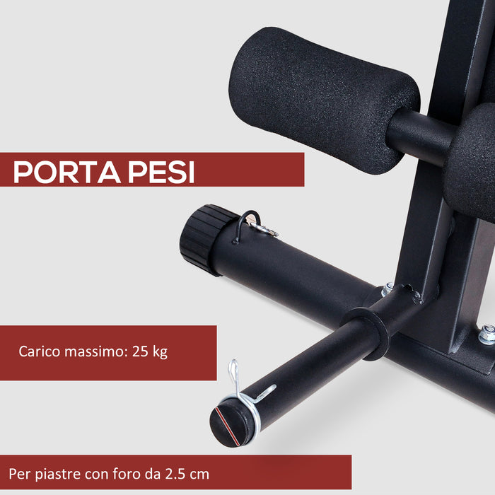Easycomfort Panca Multifunzione Regolabile per Addominali, Panca Pesi Palestra per Allenamento Braccia e Gambe 54x160x106cm, Nero e Rosso